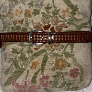 Tommy Bahama Tan Woven Belt with Silver Buckle